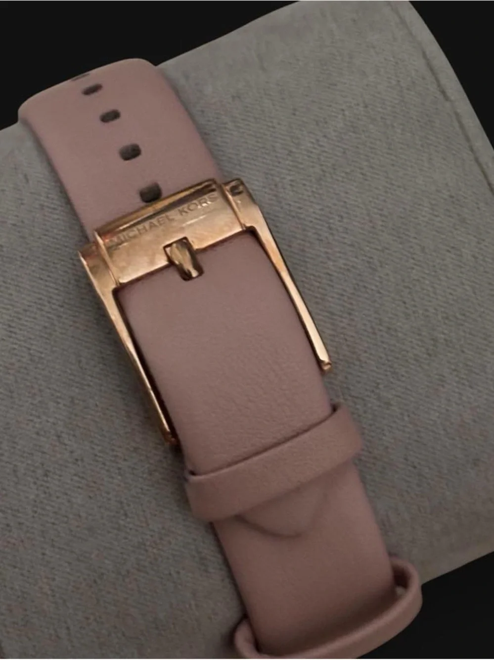 Michael Kors Pink Leather Strap Rose Gold Case Watch